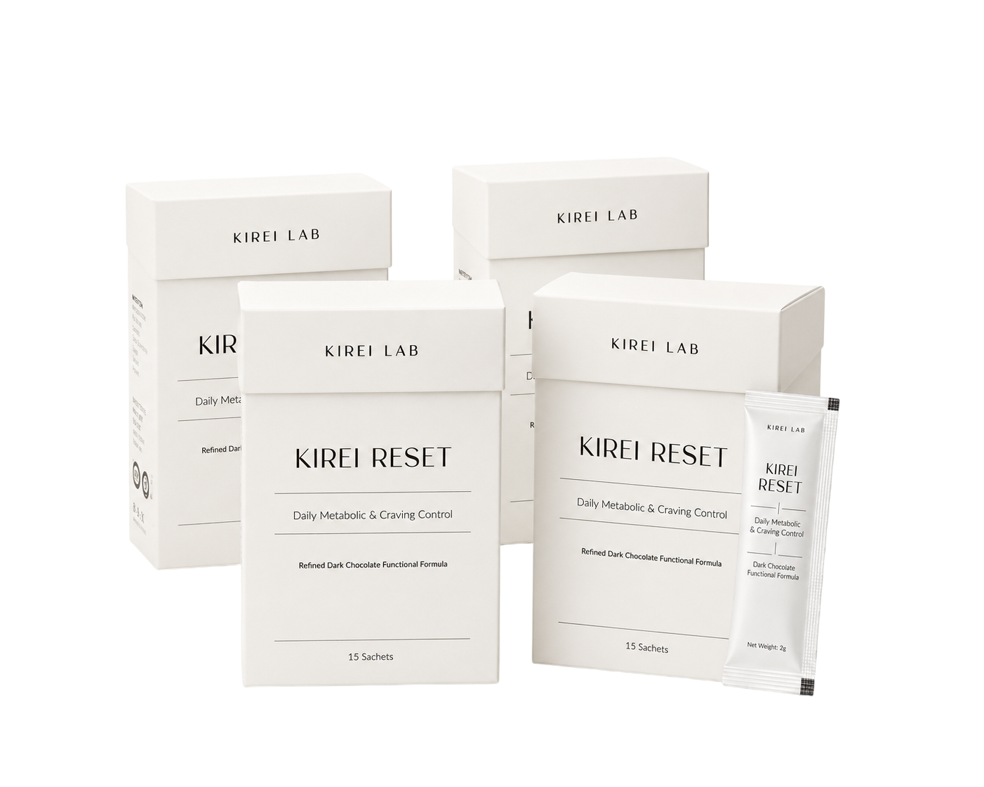 Four KIREI RESET boxes with sachet
