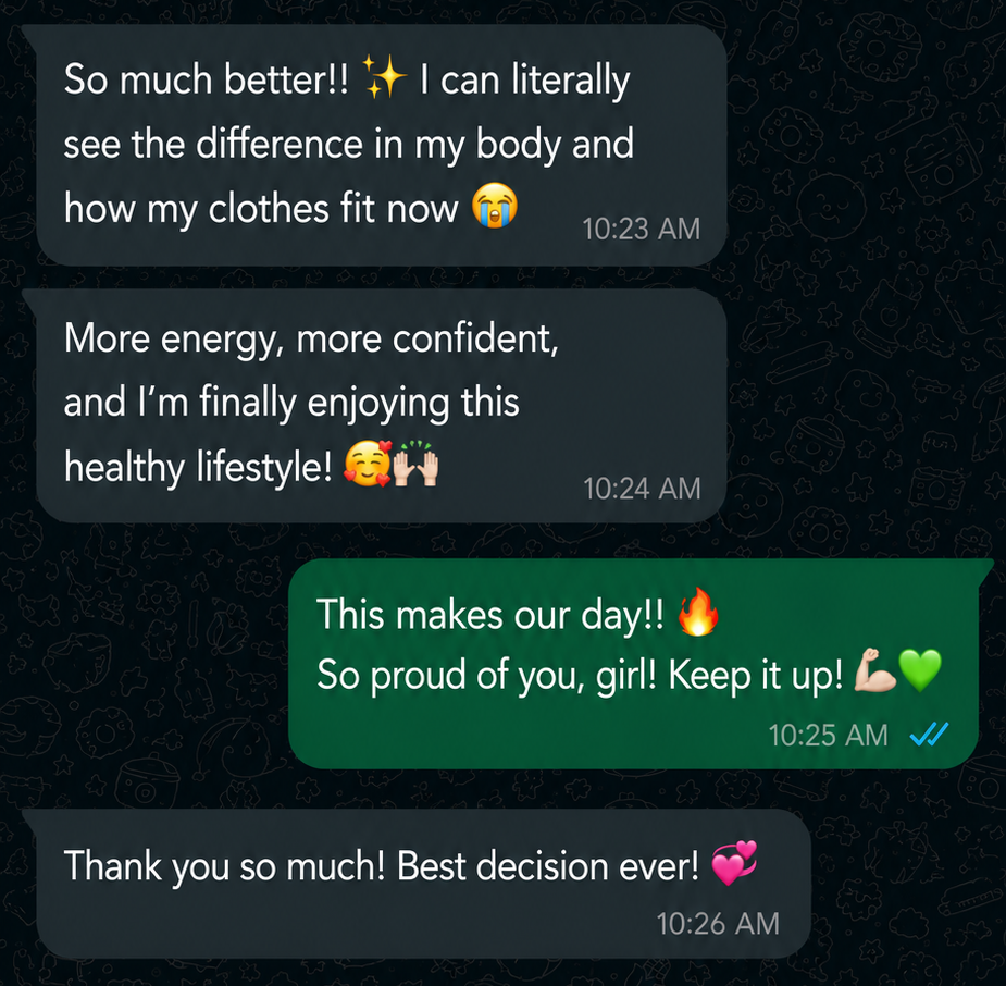 Customer message sharing KIREI RESET progress feedback